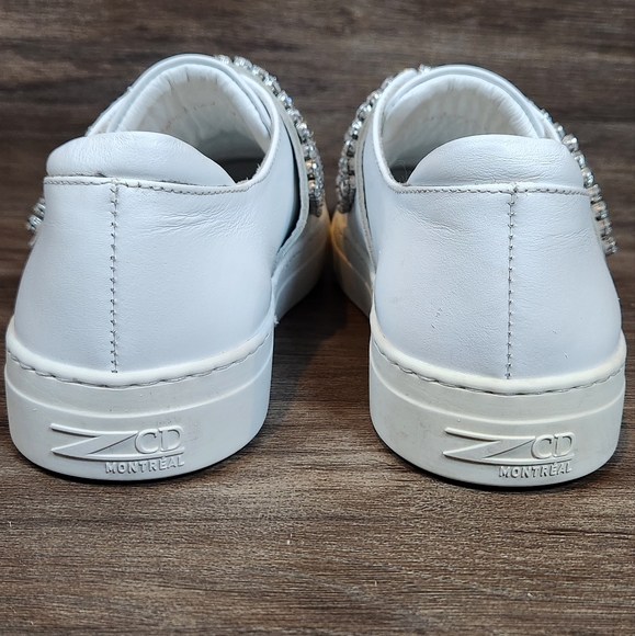 ZCD Montreal Italian Crystals White Leather Bling ASO Jennifer Lopez 37 US 6.5 - Picture 8 of 16